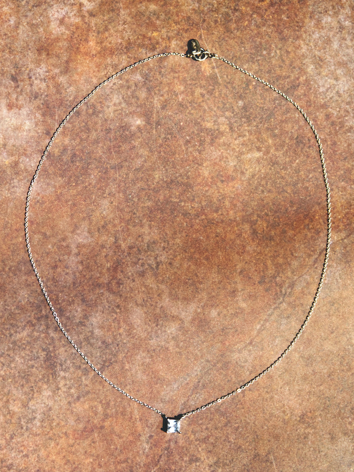 Square White Topaz Necklace