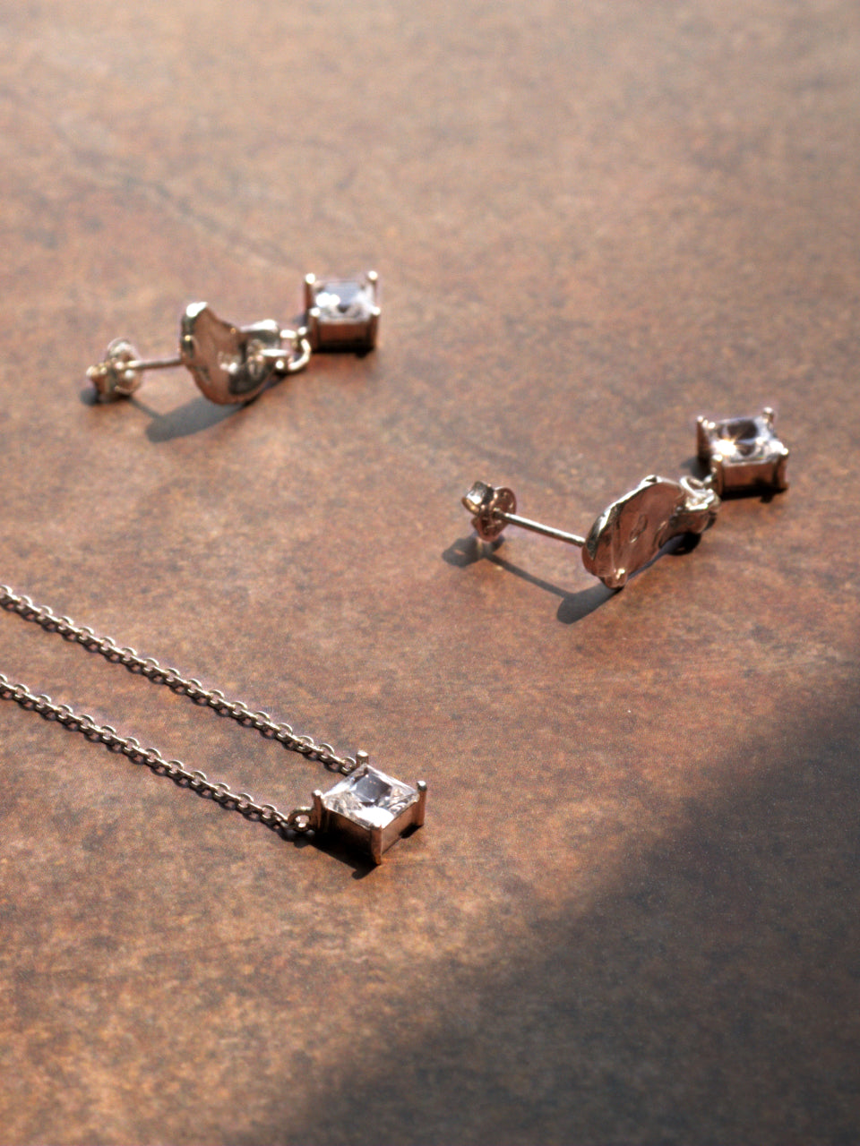 Square White Topaz Necklace